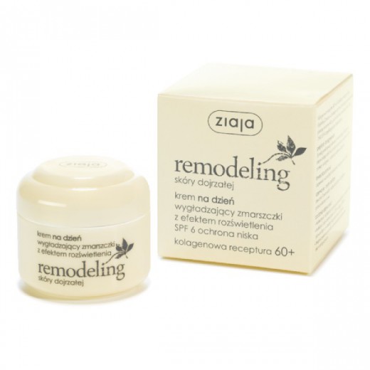 Ziaja Remodeling 60 +, krem na dzień wygładzający zmarszczki, SPF6, 50 ml
