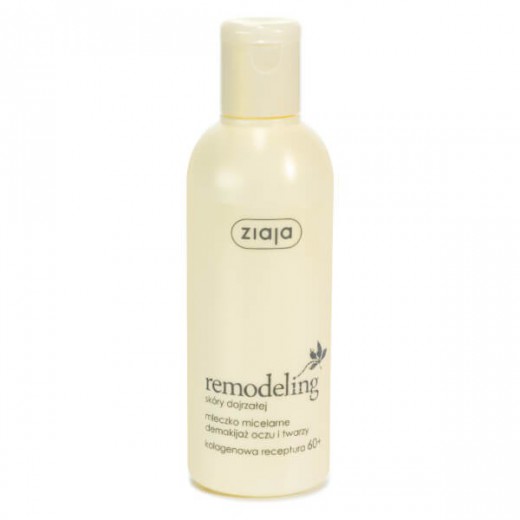 Ziaja Remodeling 60 +, mleczko micelarne do demakijażu oczu i twarzy, 200 ml