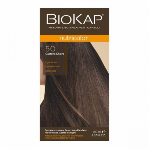 Biokap Nutricolor farba koloryzująca do włosów, 5.0 jasny brąz