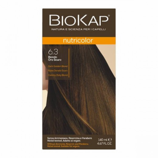 Biokap Nutricolor farba koloryzująca do włosów, 6.3 ciemny złoty blond