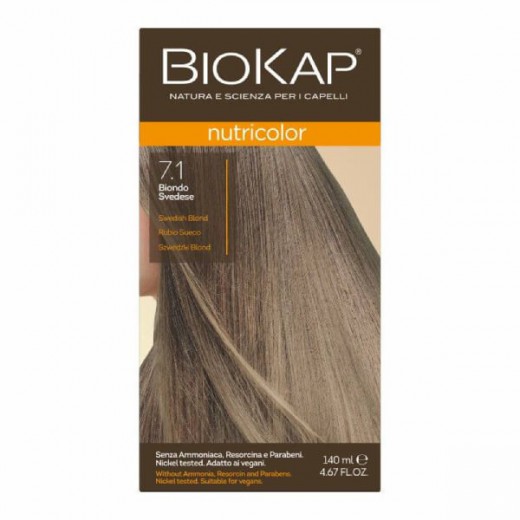 Biokap Nutricolor farba koloryzująca do włosów, 7.1 szwedzki blond