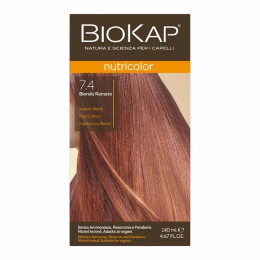 Biokap Nutricolor farba koloryzująca do włosów, 7.4 kasztanowy blond