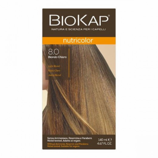 Biokap Nutricolor farba koloryzująca do włosów, 8.0 jasny blond