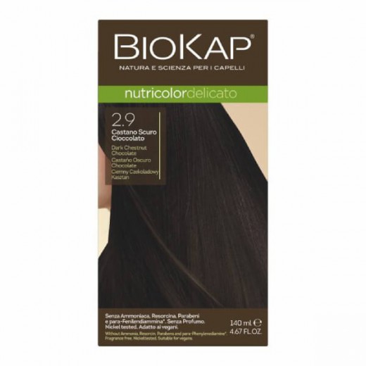 Biokap Nutricolor Delicato farba koloryzująca do włosów, 2.9 ciemny czekoladowy kasztan