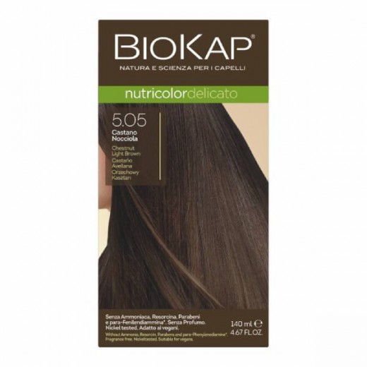 Biokap Nutricolor Delicato farba koloryzująca do włosów, 5.05 orzechowy kasztan