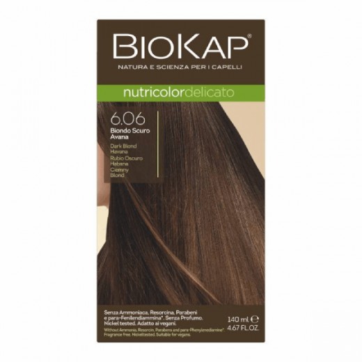 Biokap Nutricolor Delicato farba koloryzująca do włosów, 6.06 ciemny  blond