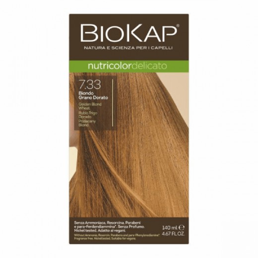 Biokap Nutricolor Delicato farba koloryzująca do włosów, 7.33 pozłacany blond