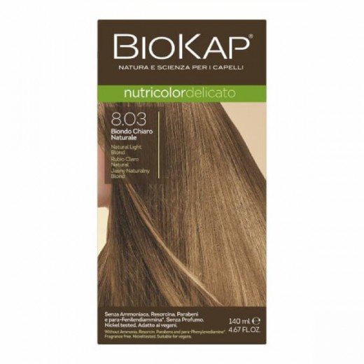 Biokap Nutricolor Delicato farba koloryzująca do włosów, 8.03 jasny naturalny blond