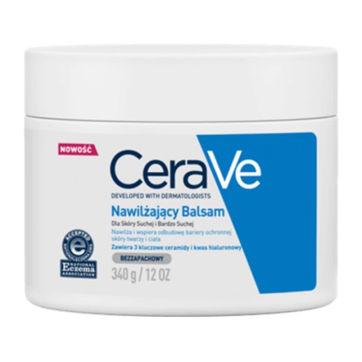 CeraVe, balsam nawilżający do twarzy i ciała z ceramidami, skóra sucha, 340 g