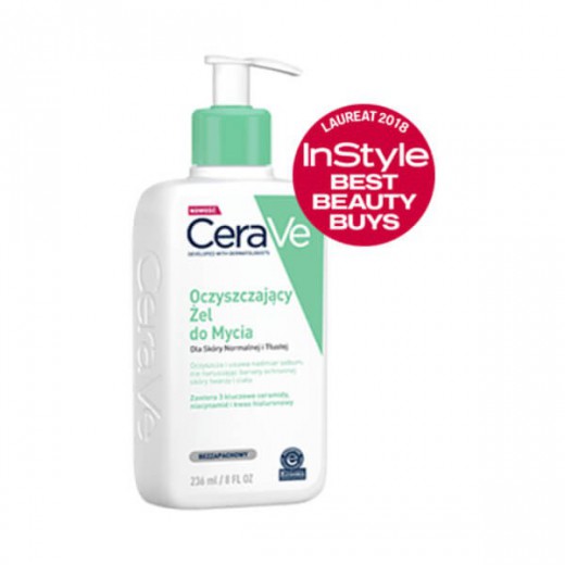CeraVe, oczyszczający żel do mycia z ceramidami, skóra normalna i tłusta, 236 ml