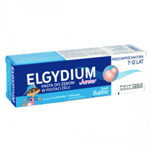Elgydium Junior, pasta do zębów w postaci żelu dla dzieci, Bubble, 50 ml