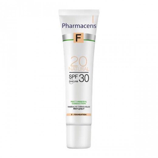 Pharmaceris F, mineralny dermo-fluid matujący, natural 20, SPF30, 30 ml