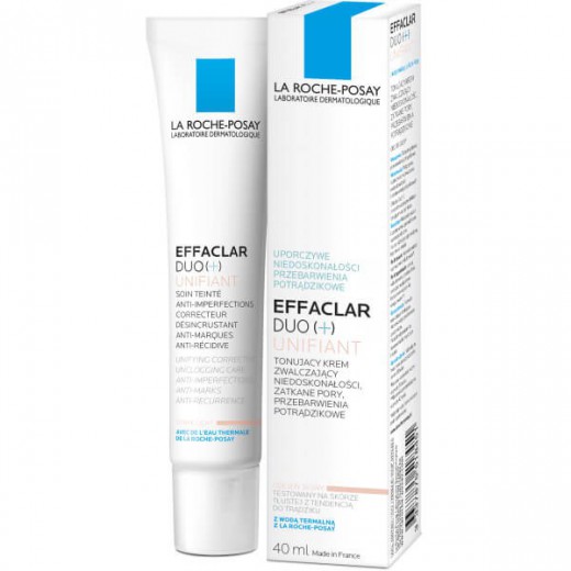 La Roche-Posay Effaclar Duo+ Unifiant, tonujący krem zwalczający niedoskonałości, odcień jasny, 40 ml