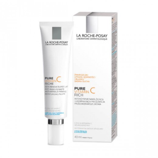 La Roche-Posay Pure Vitamin C/Redermic C, intensywnie nawilżająca i ujędrniająca pielęgnacja przeciwzmarszczkowa, 40 ml