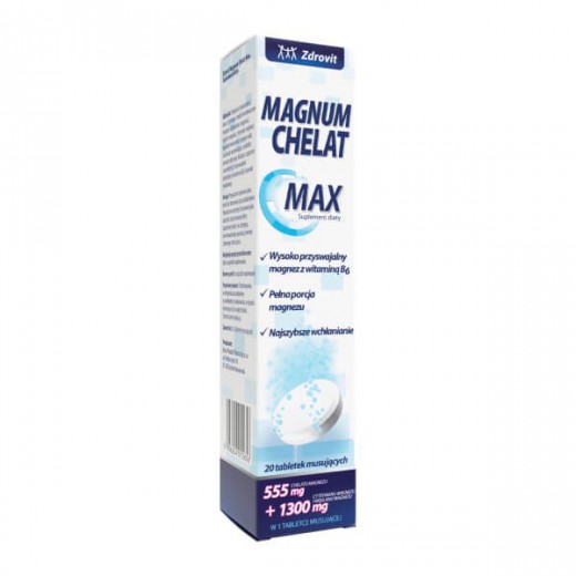 Zdrovit Magnum Chelat Max, 20 tabletek musujących