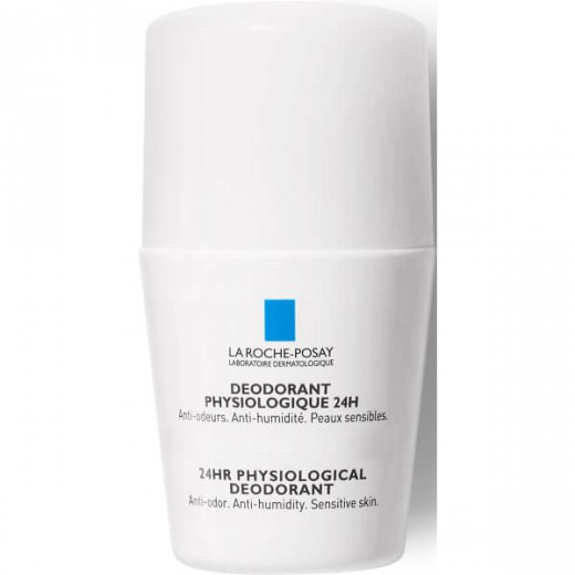 La Roche-Posay, dezodorant przeciw poceniu 24H roll-on, Fizjologiczne pH, skóra wrażliwa, 50 ml