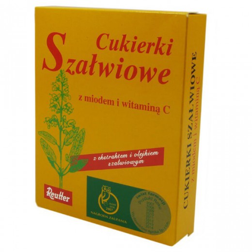 Reutter, cukierki szałwiowe z miodem i witaminą C, 50 g