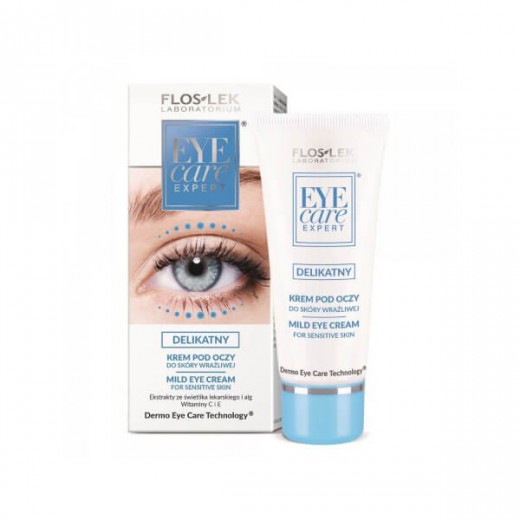 Flos-Lek Eye Care, delikatny krem pod oczy, skóra wrażliwa, 30 ml