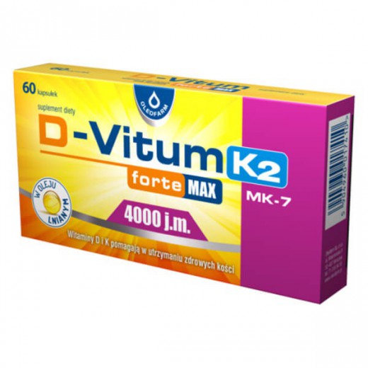 D-Vitum Forte Max 4000 j.m K2 MK-7, 60 kapsułek