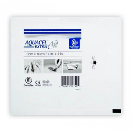 Aquacel Ag Extra, opatrunek chłonny Hydrofiber, antybakteryjny ze srebrem,15 cm x 15 cm, 1 sztuka