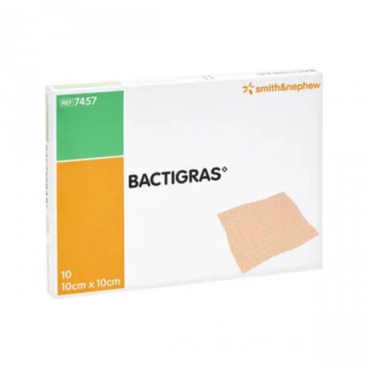 Bactigras, opatrunek parafinowy, jałowy, 10cm x 10cm, 1 sztuka