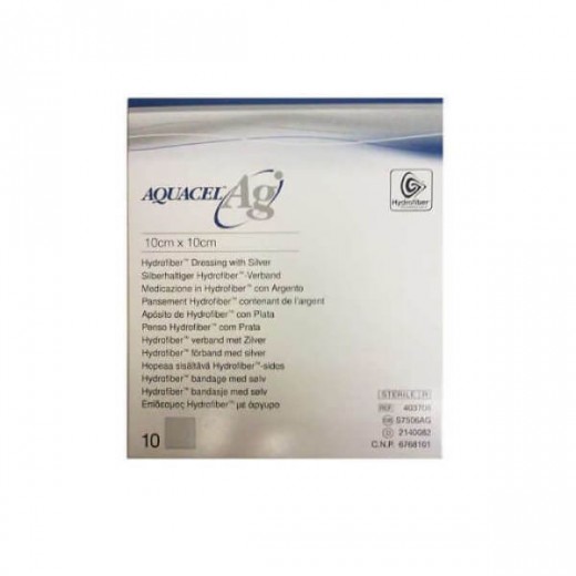 Aquacel Ag Hydrofibre, opatrunek,  5 x 5 cm, 1szt.