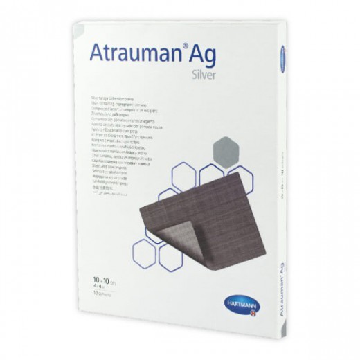 Atruman Ag, opatrunek z maścią zawierający srebro, 10 cm x 10 cm, 1 sztuka