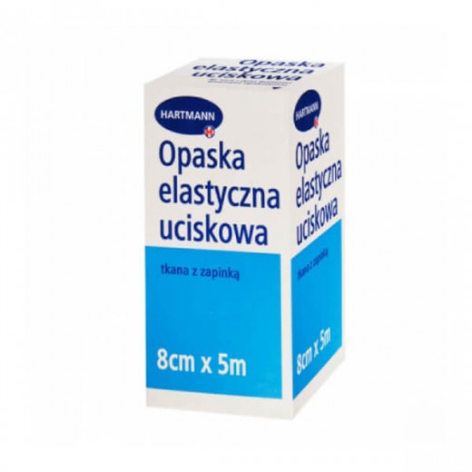 Hartmann, opaska elastyczna uciskowa z zapinką, 8 cm x 5 m, 1 sztuka
