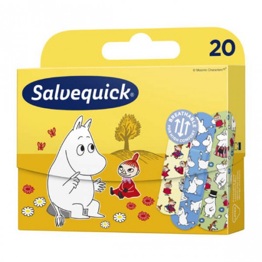 Salvequick, plastry z opatrunkiem, Muminki, dla dzieci, 20 sztuk