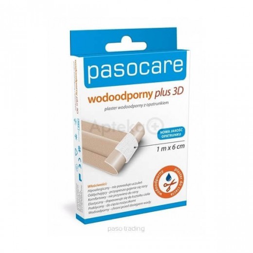 PasoCare plaster wodoodporny do cięcia, z opatrunkiem, 1mx6cm