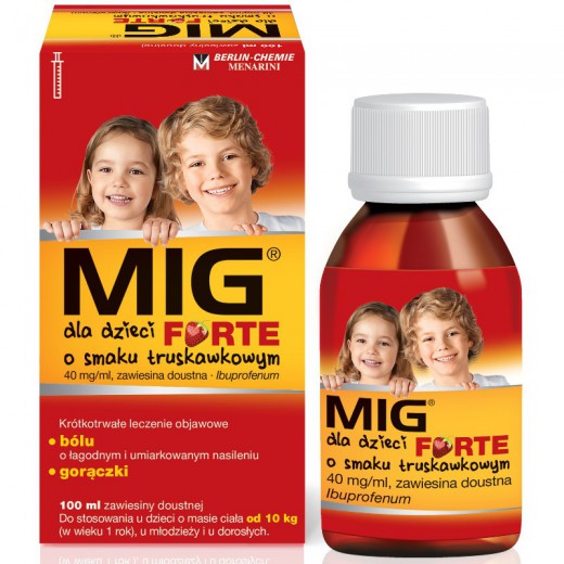MIG Forte 40mg/ml o smaku truskawkowym dla dzieci