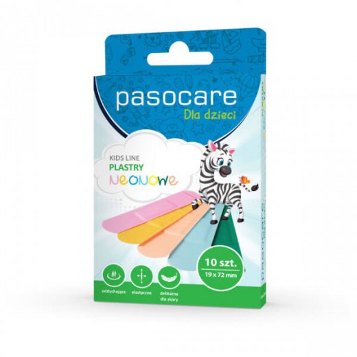 Plastry Pasocare, Kids Line neonowe, 10 sztuk