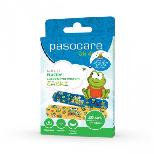 Pasocare Kids Line, plastry dla dzieci, Żabki, 20 sztuk