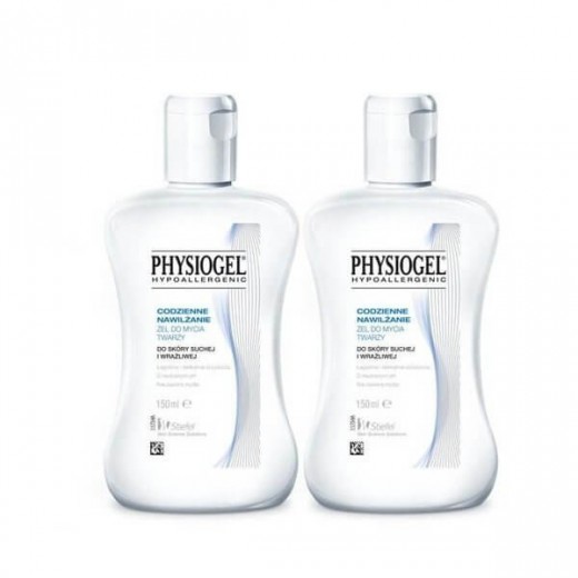 Zestaw Physiogel Codzienne Nawilżanie, żel do mycia twarzy, skóra sucha i wrażliwa, 2 x 150ml