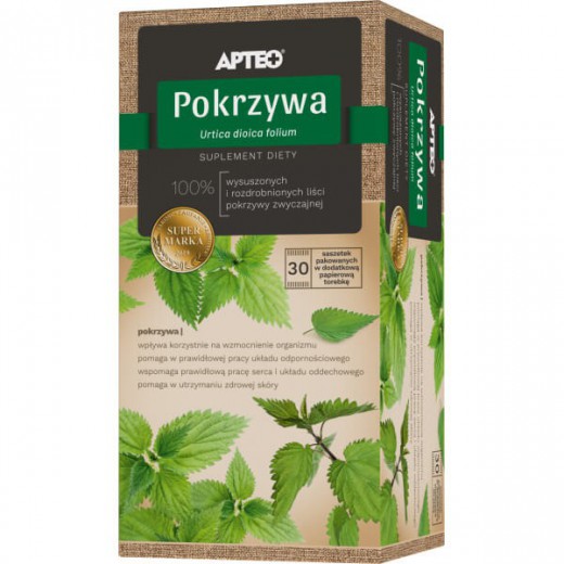 Apteo Pokrzywa, zioła do zaparzania, 30 saszetek