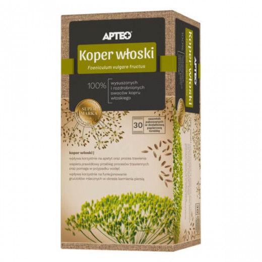 Apteo Koper Włoski, zioła do zaparzania, 30 saszetek