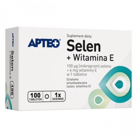 Apteo Selen + Witamina E, 100 tabletek
