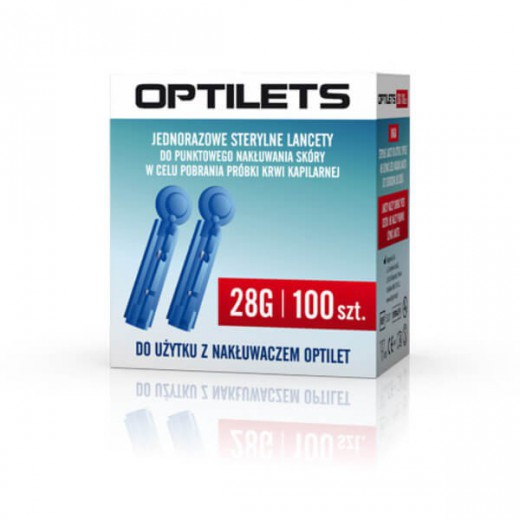 Optilets, lancety sterylne, jednorazowe, 100 sztuk