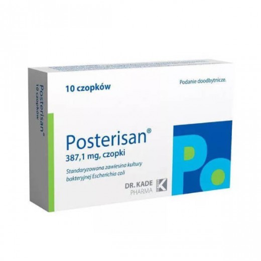 Posterisan 387,1 mg, czopki doodbytnicze, 10 sztuk