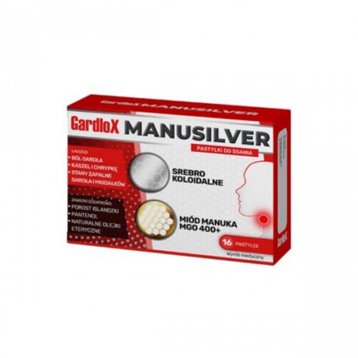 Gardlox Manusilver 16 pastylek do ssania