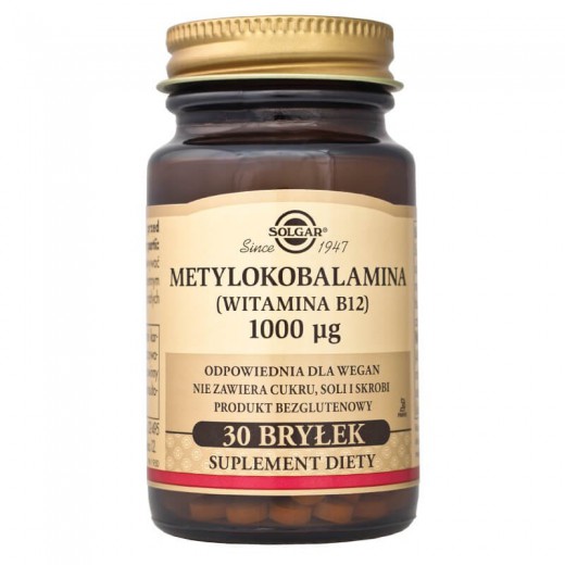 Solgar Metylokobalamina (Witamina B12) 1000 mcg, bryłki, 30szt.