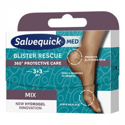 Plastry Salvequick Blister Rescue Mix, na pęcherze, 6 sztuk