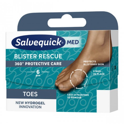 Plastry Salvequick Blister Rescue Toe, na pęcherze na palcach, 6 sztuk