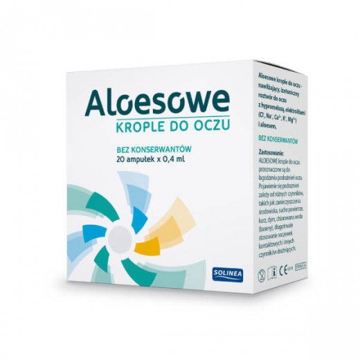 Aloesowe krople do oczu, bez konserwantów, 0,4 ml x 20 ampułek