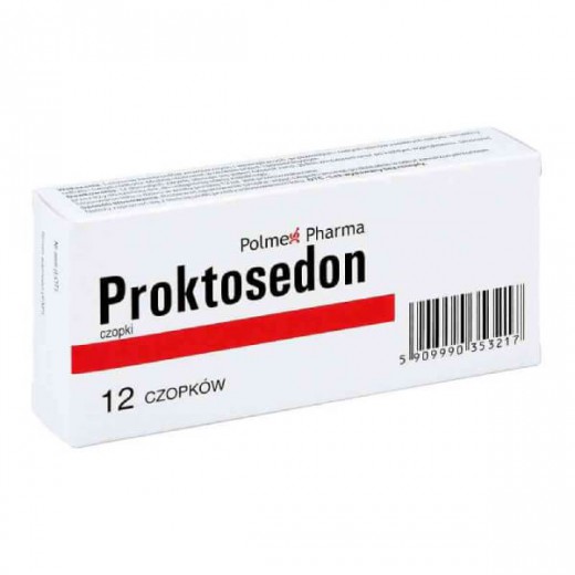 Proktosedon, czopki doodbytnicze, 12 sztuk