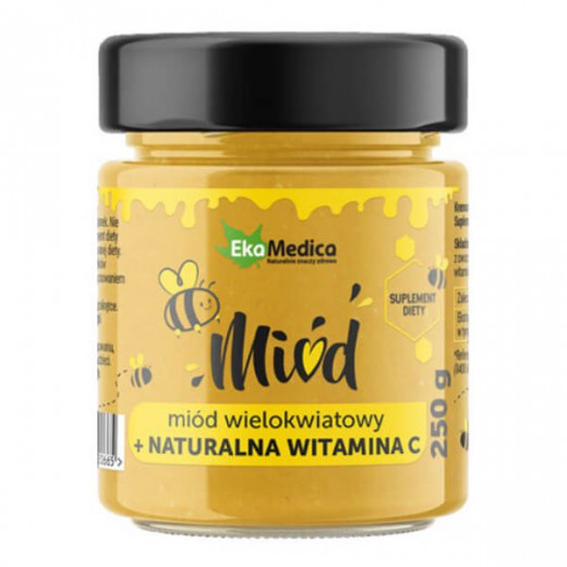 Miód wielokwiatowy z naturalną witaminą C, EkaMedica, 250g