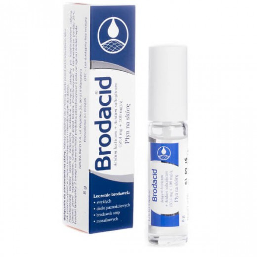 Brodacid (50,4 mg + 100 mg)/ g, płyn na brodawki, 8 g