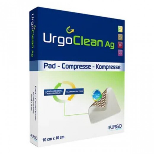 UrgoClean Ag, opatrunek, 10 cm x 10 cm, 1 sztuka