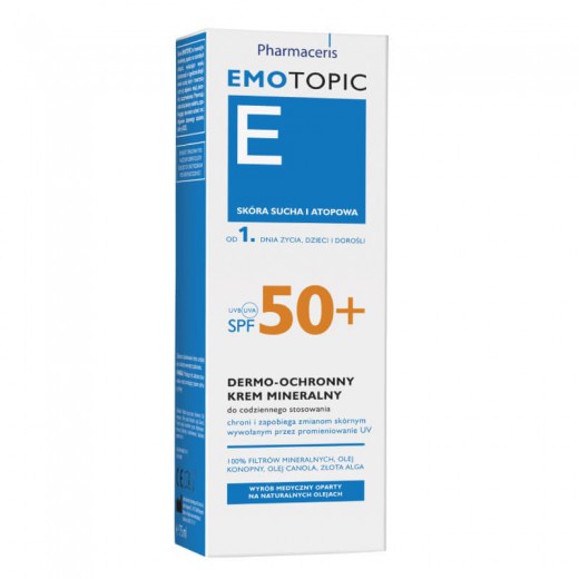 PHARMACERIS EMOTOPIC, Dermo-ochronny krem mineralny SPF 50+, 75 ml