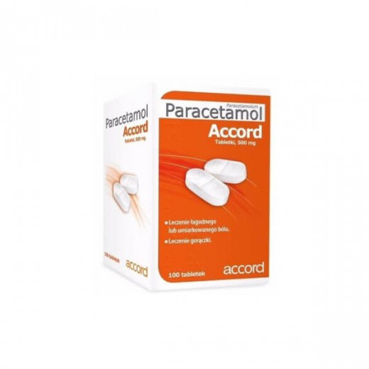 Paracetamol Accord 500 mg, 100 tabletek